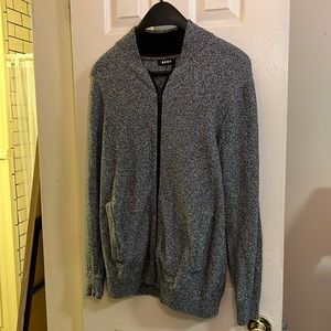 DKNY Medium MEN'S COTTON BOMBER FULL ZIP SWEATER